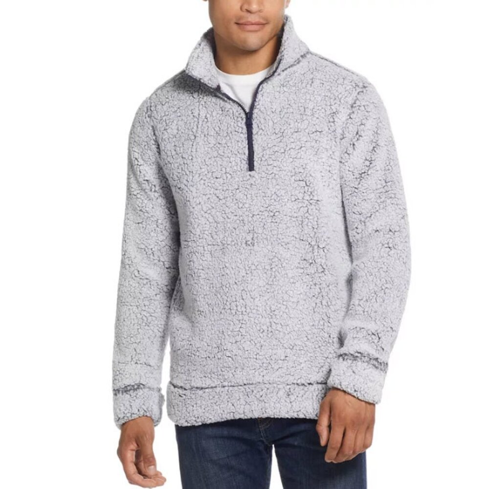 NEW! SUPER SOFT Weatherproof Vintage Quarter Zip Lightweight Sherpa Sweater
